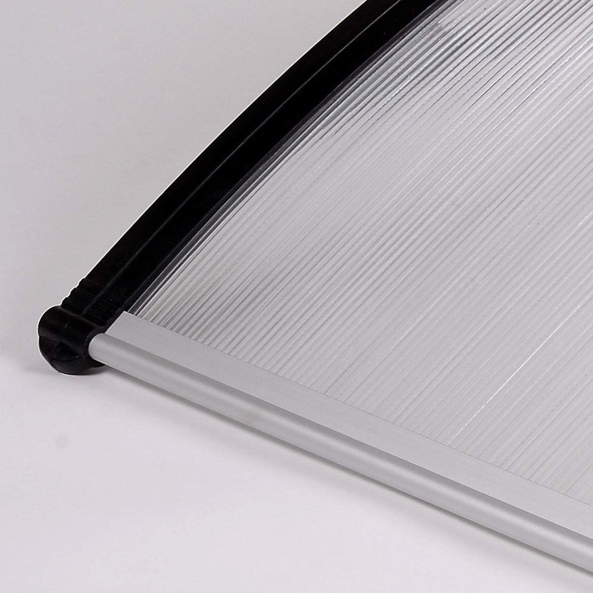 Abri auvent avec panneau en polycarbonate transparent nid d'abeille et kit de fixation murale 