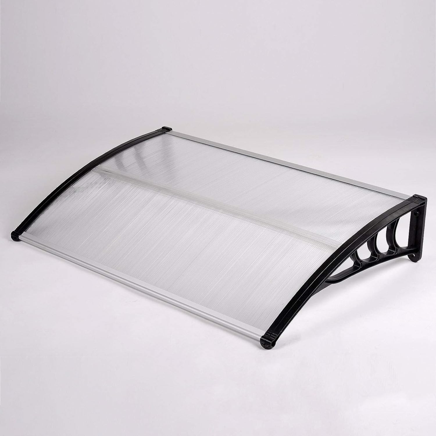 Abri auvent avec panneau en polycarbonate transparent nid d'abeille et kit de fixation murale 