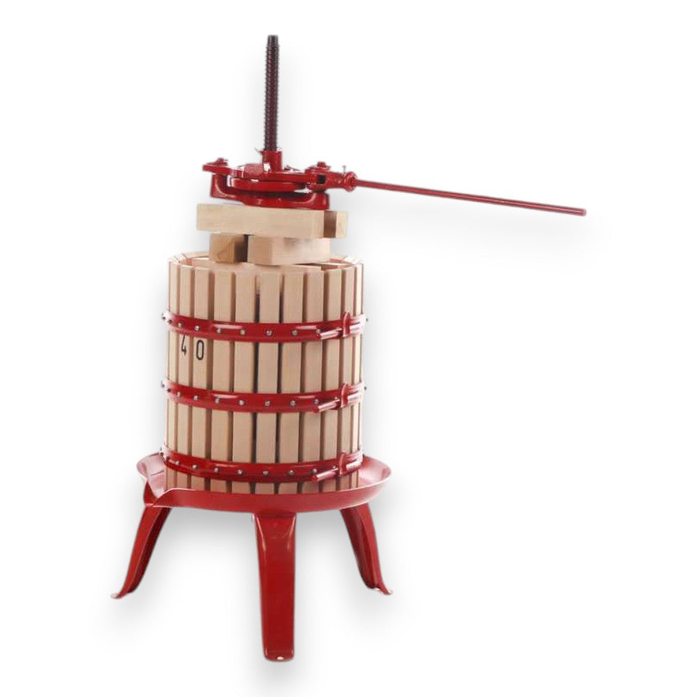 Pressoir mécanique à cliquet avec cage en bois pour le traitement du raisin