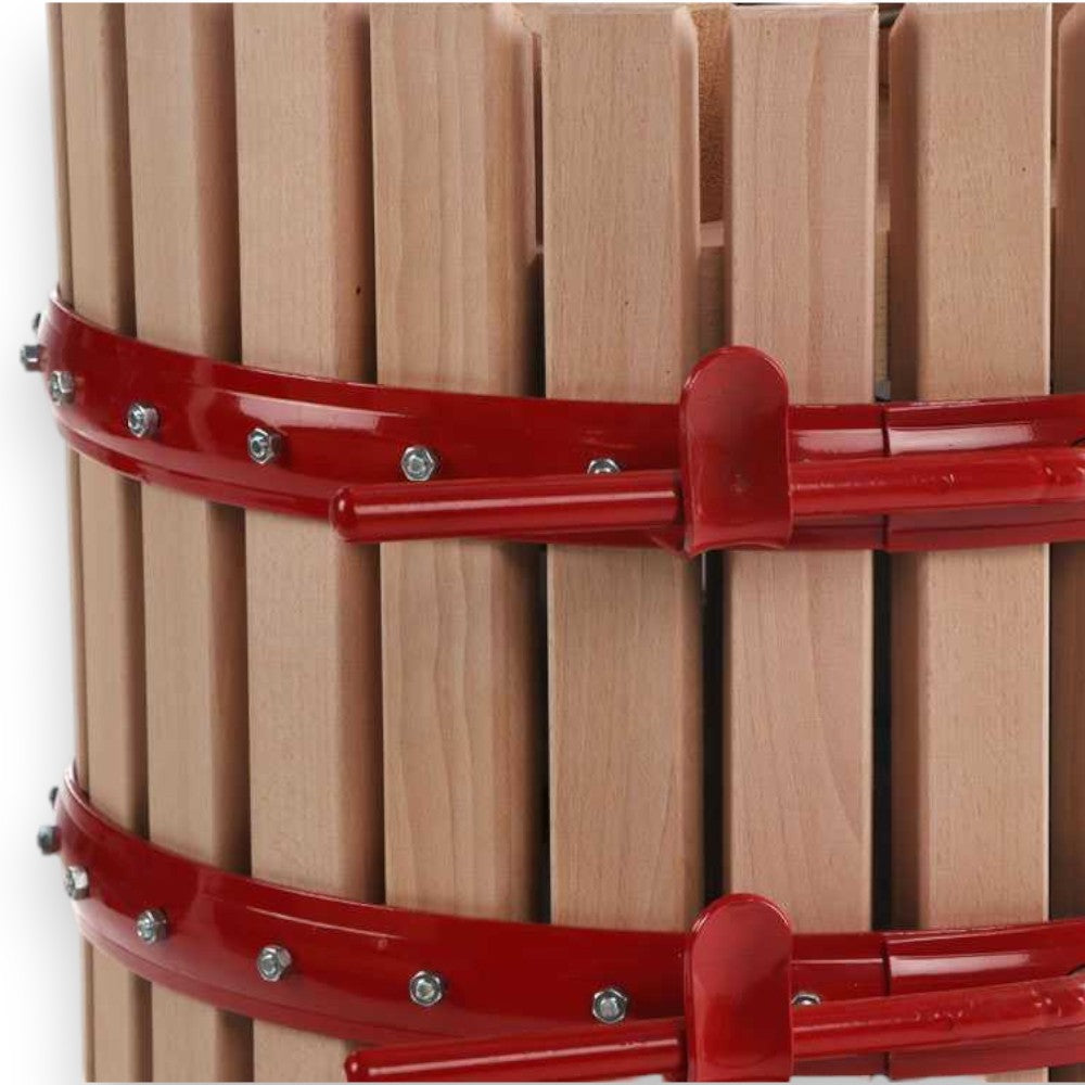 Pressoir mécanique à cliquet avec cage en bois pour le traitement du raisin