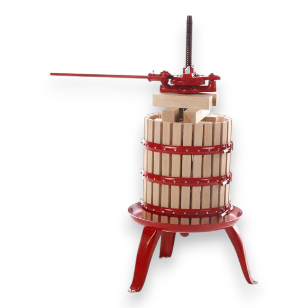 Pressoir mécanique à cliquet avec cage en bois pour le traitement du raisin