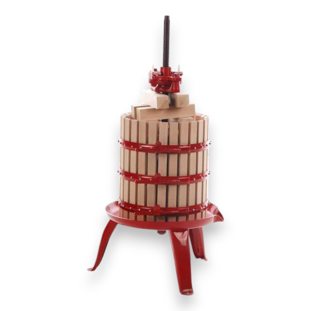 Pressoir mécanique à cliquet avec cage en bois pour le traitement du raisin