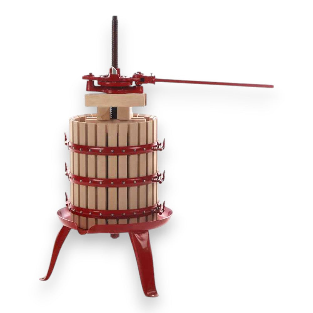 Pressoir mécanique à cliquet avec cage en bois pour le traitement du raisin