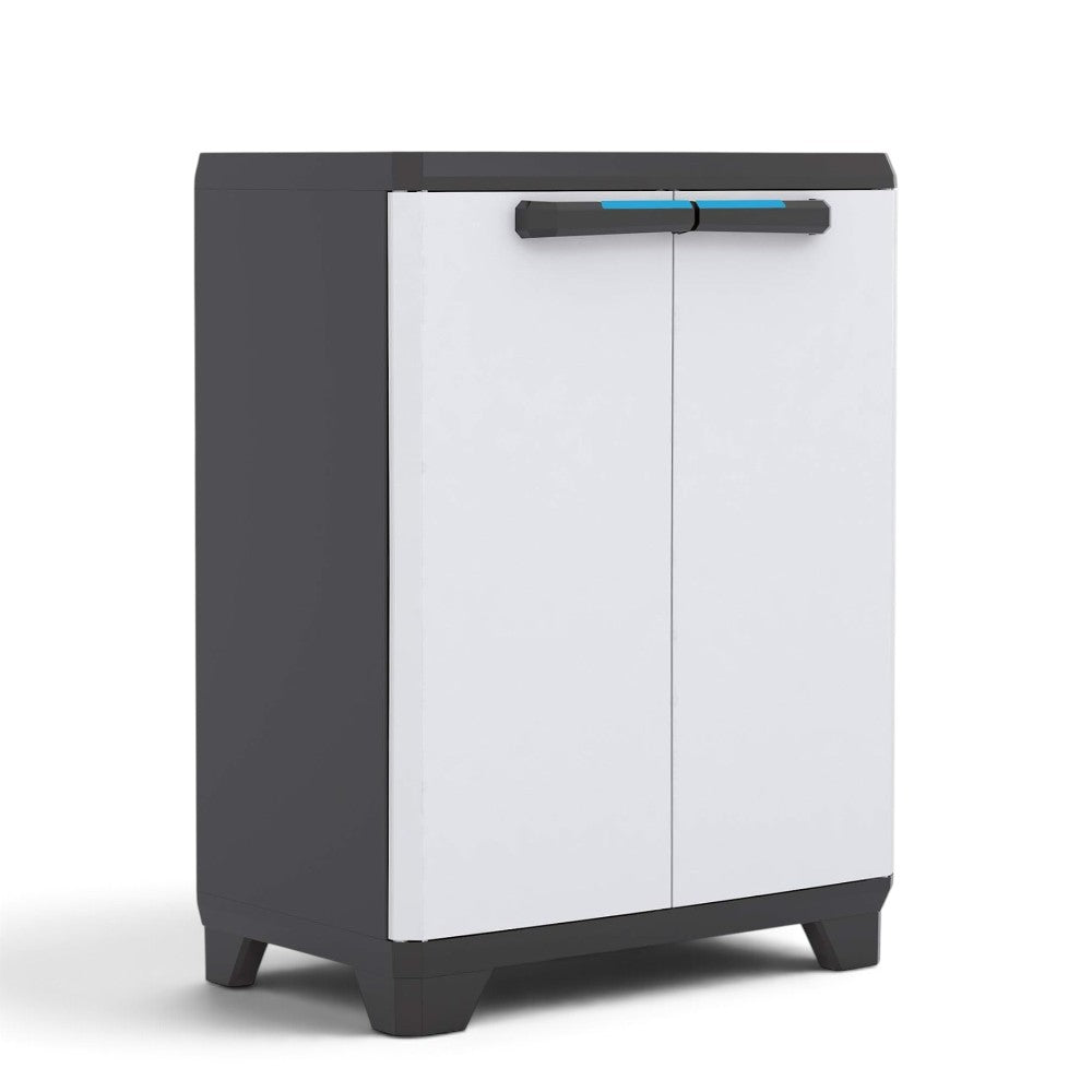 Armadio linear basso in resina resistente lucchettabile con 2 ante e 1 ripiano regolabile KETER