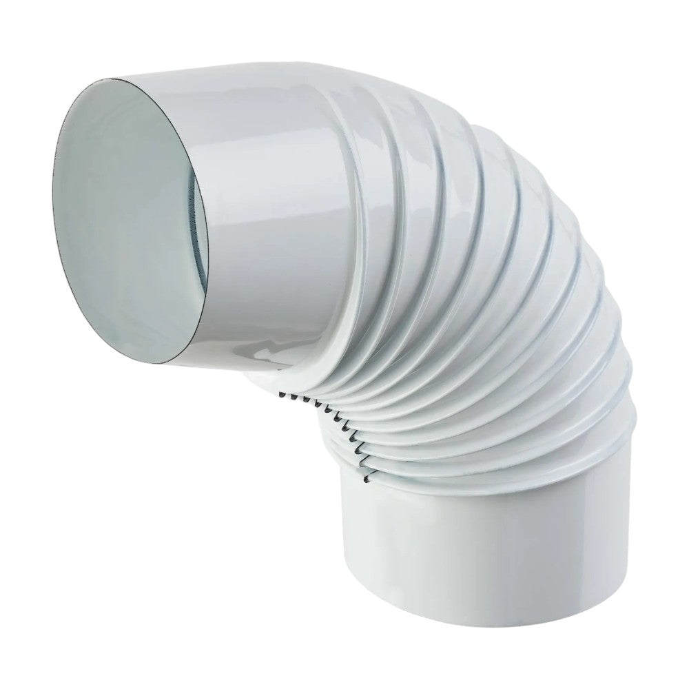Coude émaillé 90° 'classique' ø 80 mm - col. blanc