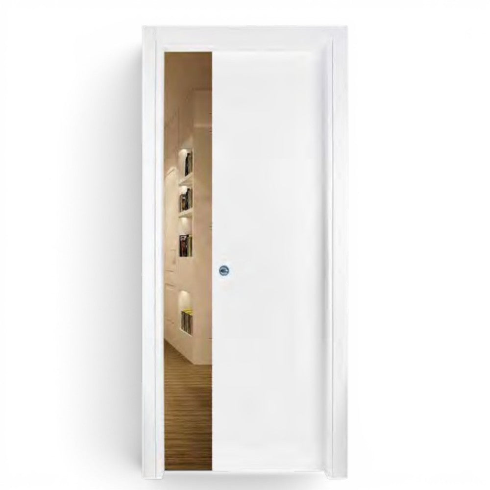 Porta da interno scorrevole reversibile bianca effetto liscio H210 cm