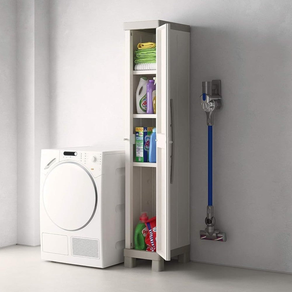 Armadio 1 anta tuttopiani in resina resistente con 4 ripiani regolabile Excellence