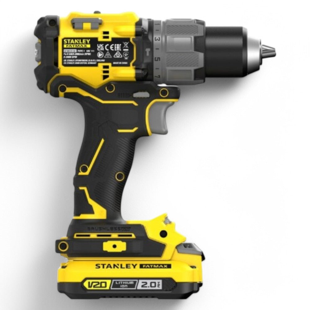Trapano a batteria 20 volt in metallo con 2 velocità fatmax sfmcd 726 d2k