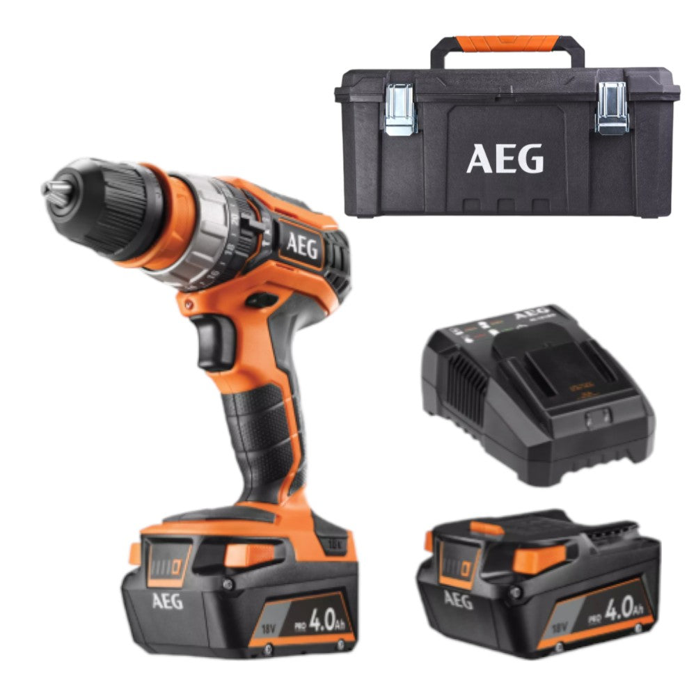 Kit trapano a percussione con 2 batterie al litio da 18V 4.0Ah valigia e set accessori