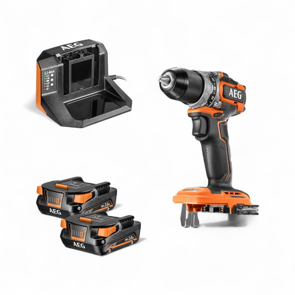 Perceuse à percussion sans fil sous-compacte 'bsb18sbl-202c' aeg 18v 2.0ah