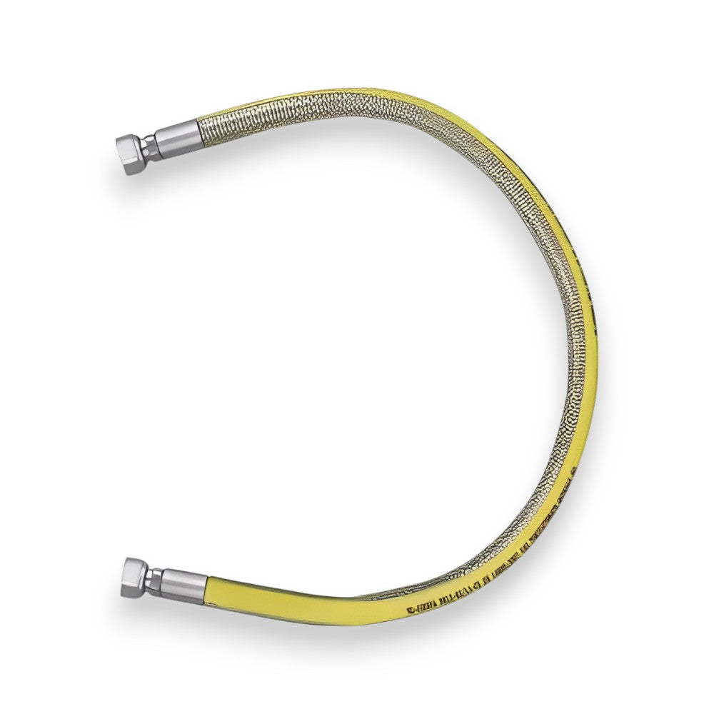 Tubo flessibile gas in acciaio con guaina di protezione in pvc gialla F/F per cucina