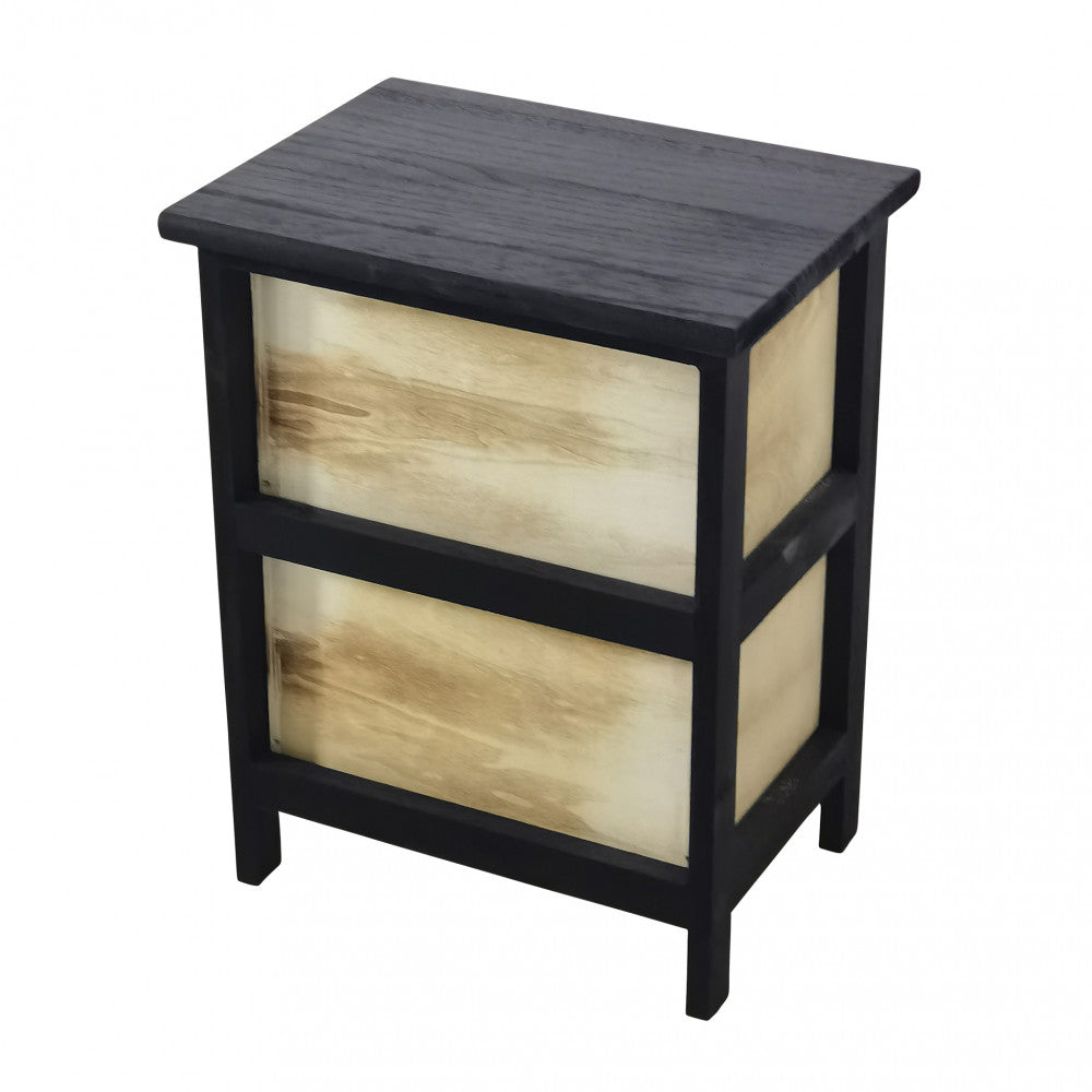 Mobiletto in legno con 2 cassetti per arredo casa 34x25xH43,5 cm