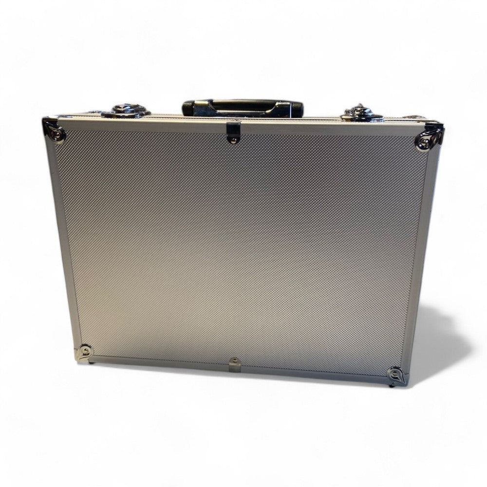 Mallette d'électricien basse en aluminium - 42,5x30,5x12,5h cm.