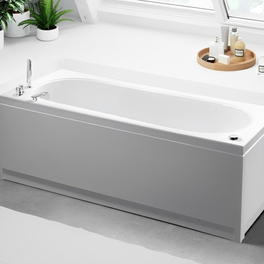 Vasca da bagno rettangolare solo guscio in acrilico bianco