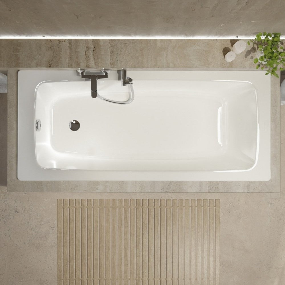 Vasca da bagno rettangolare da incasso solo guscio in acrilico bianco 120x70 Cm