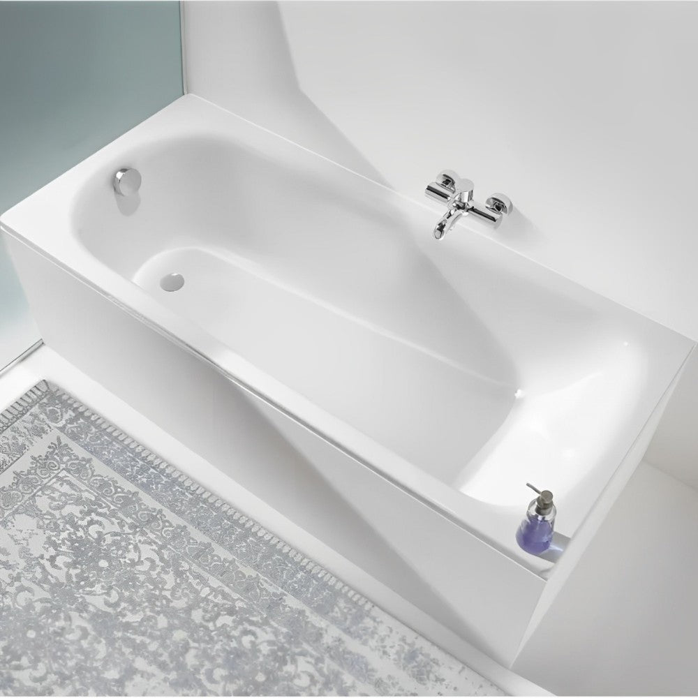 Vasca da bagno rettangolare da incasso solo guscio in acrilico bianco 120x70 Cm