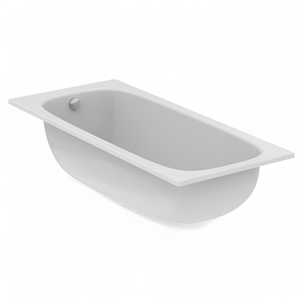 Vasca da bagno rettangolare da incasso solo guscio in acrilico bianco 120x70 Cm
