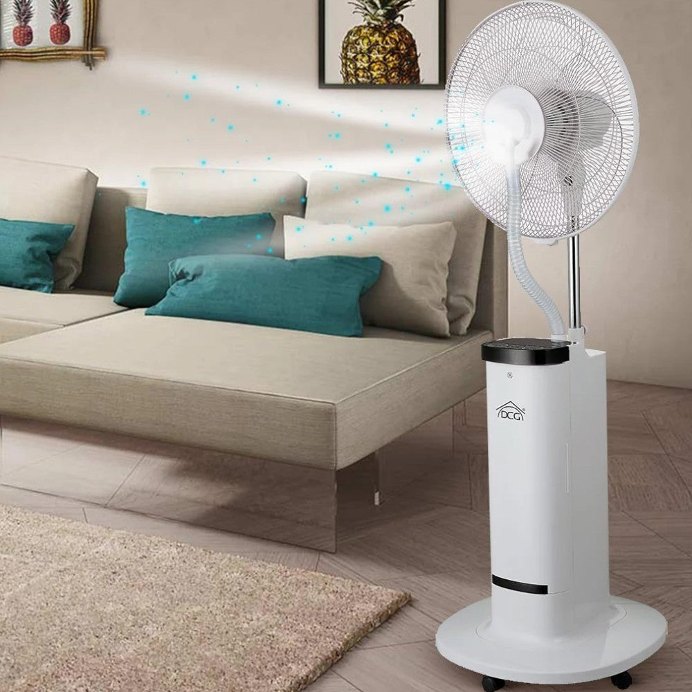 Ventilateur à 5 pales et roue avec nébuliseur 100W et diffuseur d'arômes Écran LED Nebuly 