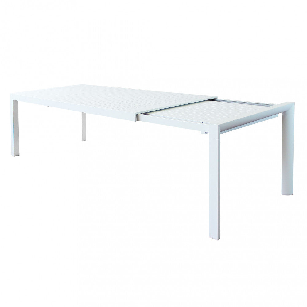 Table de jardin extérieur Springfield en aluminium blanc extensible jusqu'à 3 m 