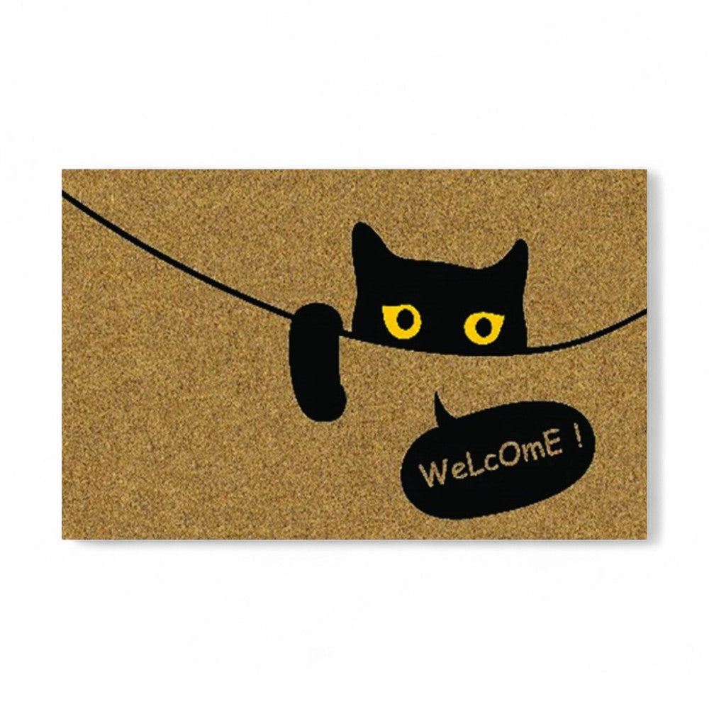 Paillasson en noix de coco "Chat Noir" Épaisseur 15mm - 40x70cm