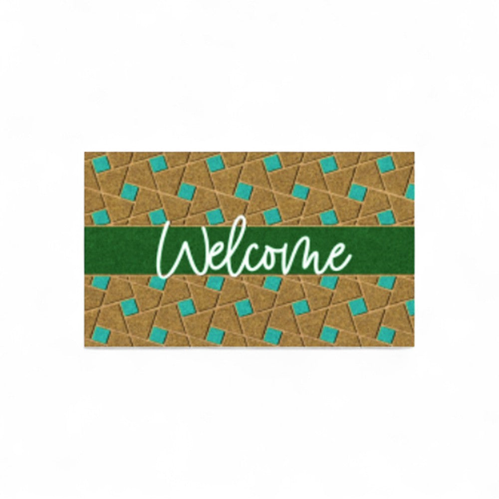 Paillasson en noix de coco "Welcome Green" Épaisseur 15mm - 40x70cm