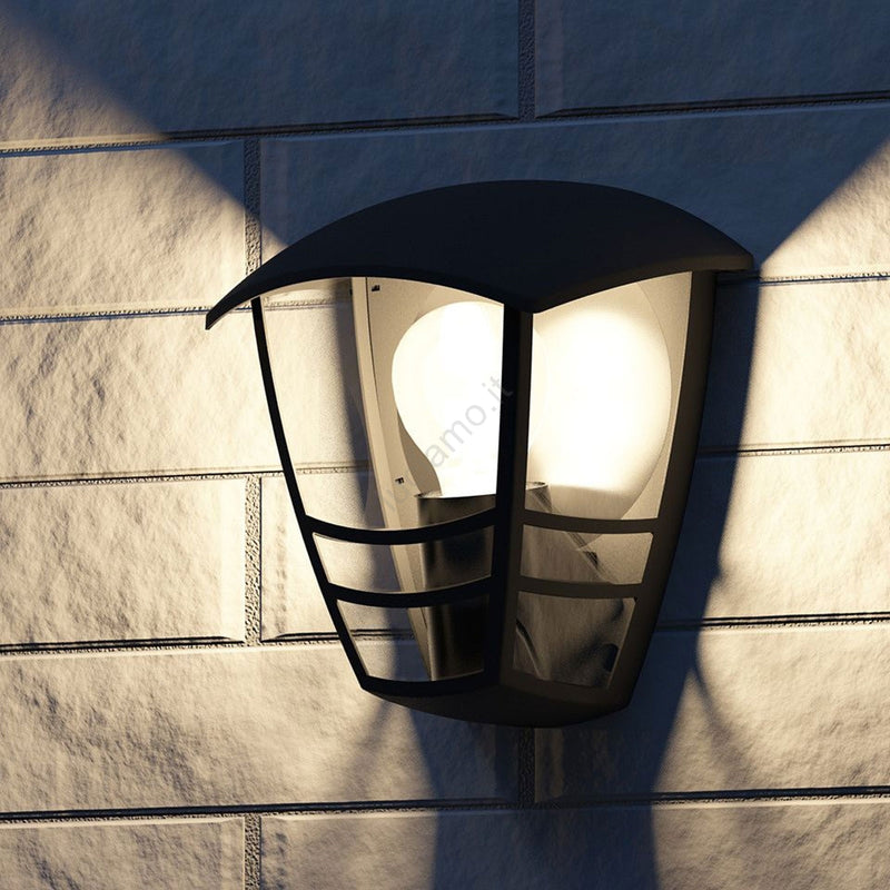 Lanterna Selene a muro per esterno in alluminio pressofuso Nero attacco E27