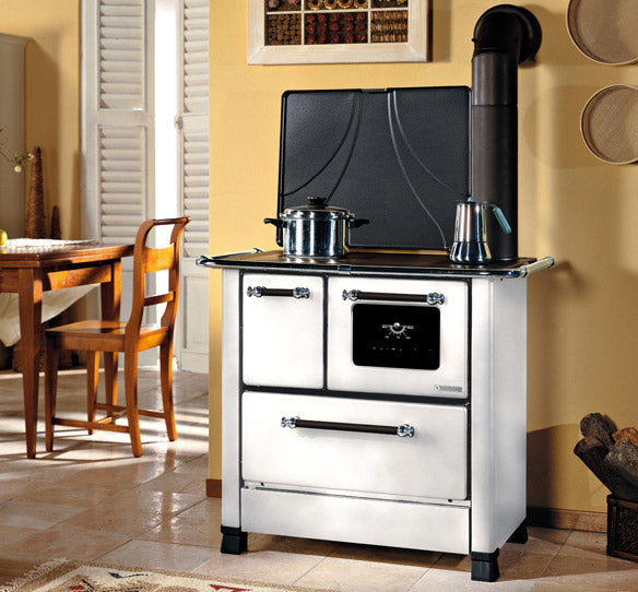 Stufa e Cucina a legna con forno in acciaio porcellanato Romantica 4,5