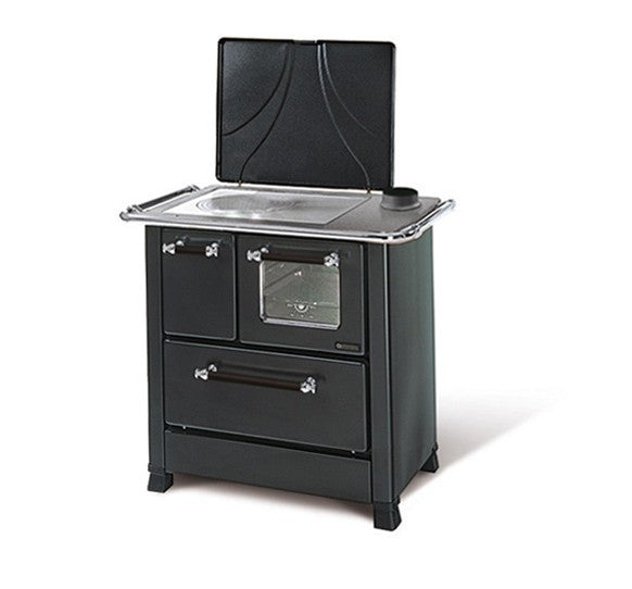 Stufa e Cucina a legna con forno in acciaio porcellanato Romantica 4,5