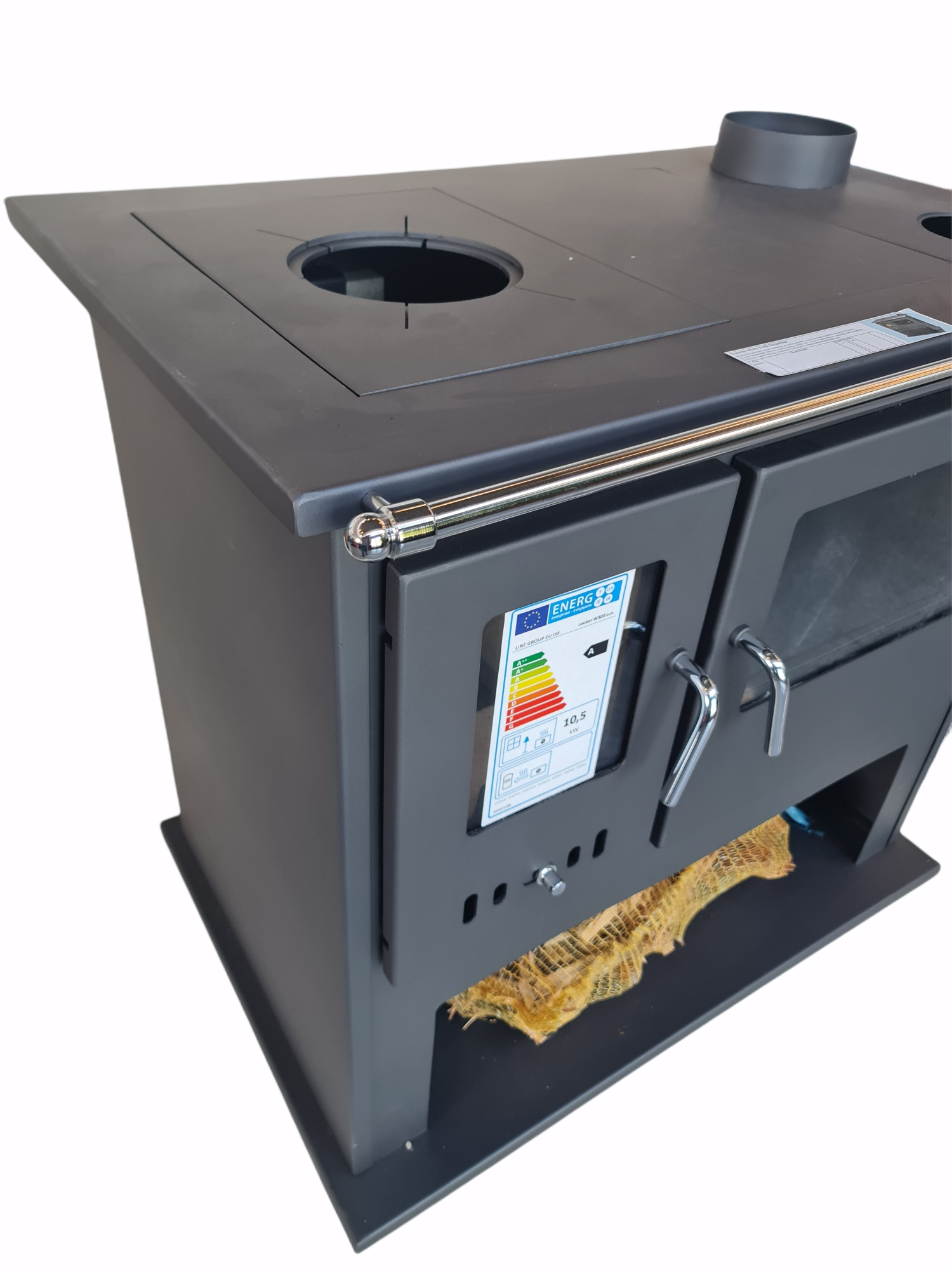 Cucina stufa a Legna con forno antracite 10.5 kw Folk Superior