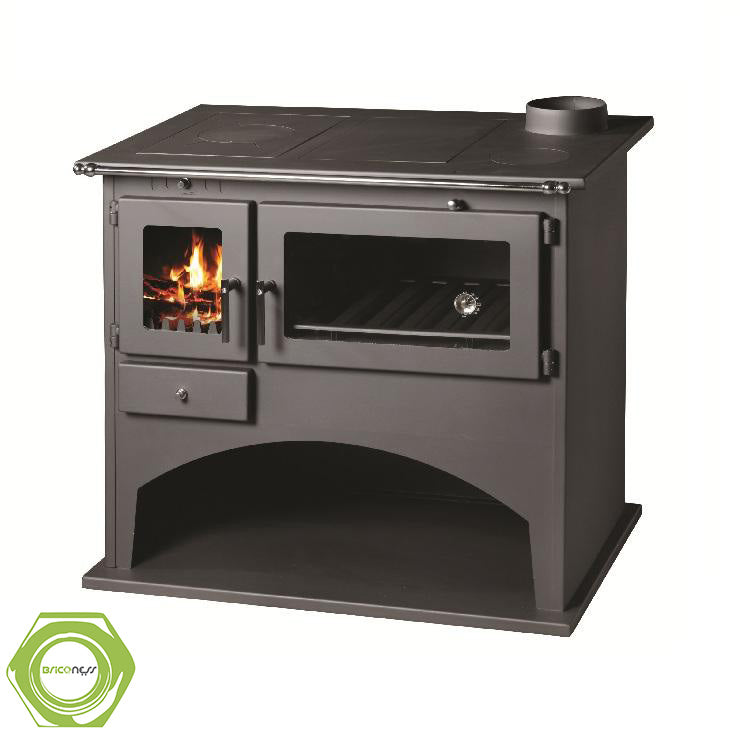 Cucina stufa a Legna con forno antracite 10.5 kw Folk