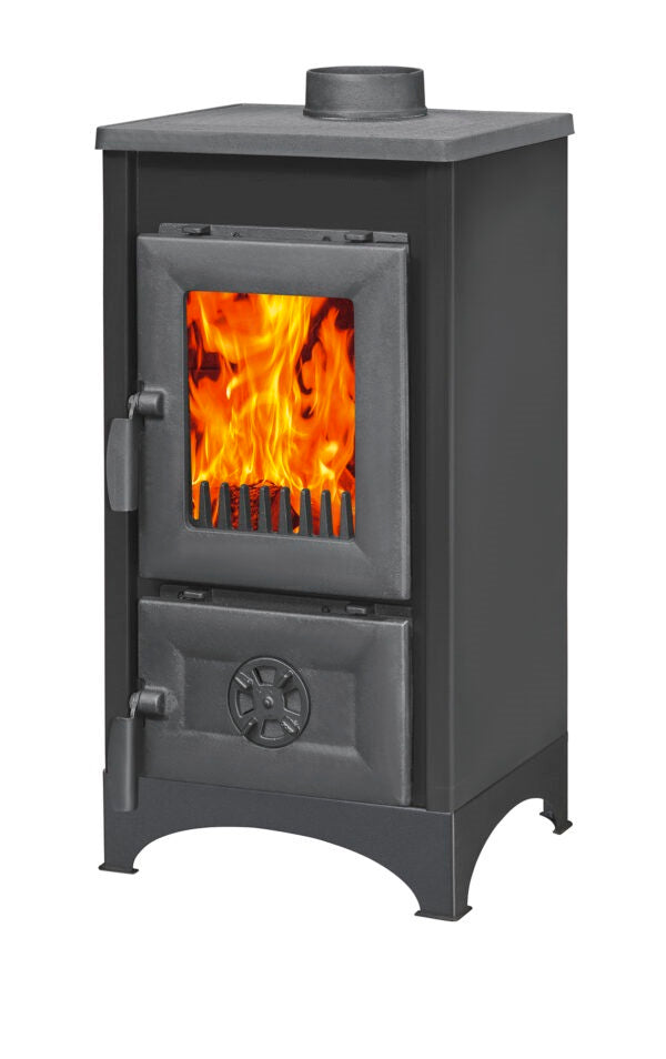 Stufa riscaldamento a legna con struttura in acciaio e ghisa 7 kw K Line Karusel Mini