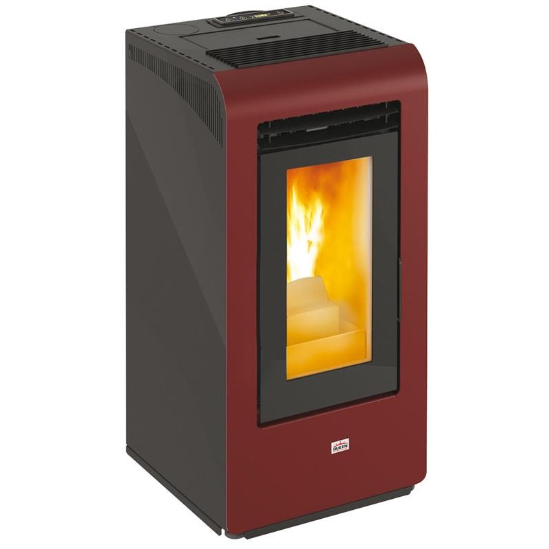 Stufa a pellet 9,05 kW Queen Plus HE 10 Bordeaux