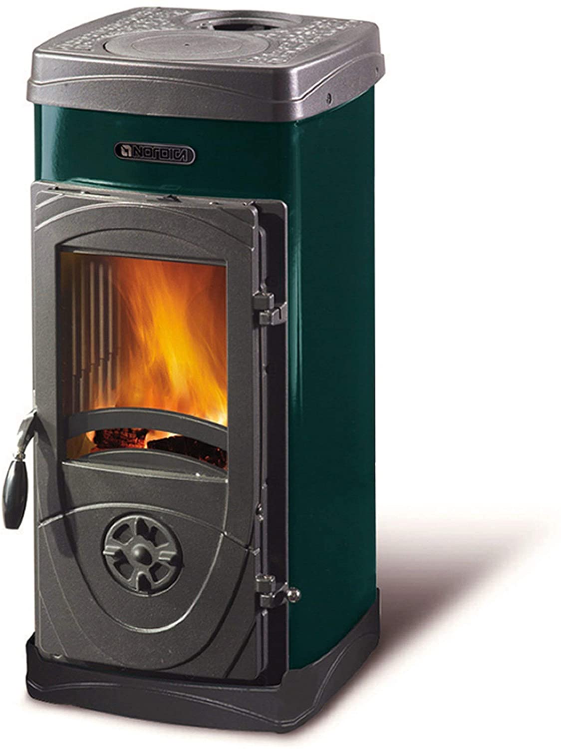 Stufa a legna bruciatutto 5kW potenza color verde Super Junior Nordica