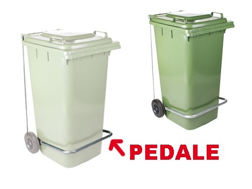Pedale per bidoni quadri con ruote per rifiuti
