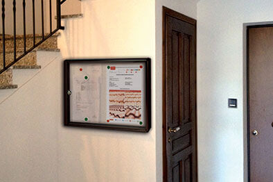 Bacheca porta avvisi in alluminio finitura ghisa 55x40 cm e serratura BC/2