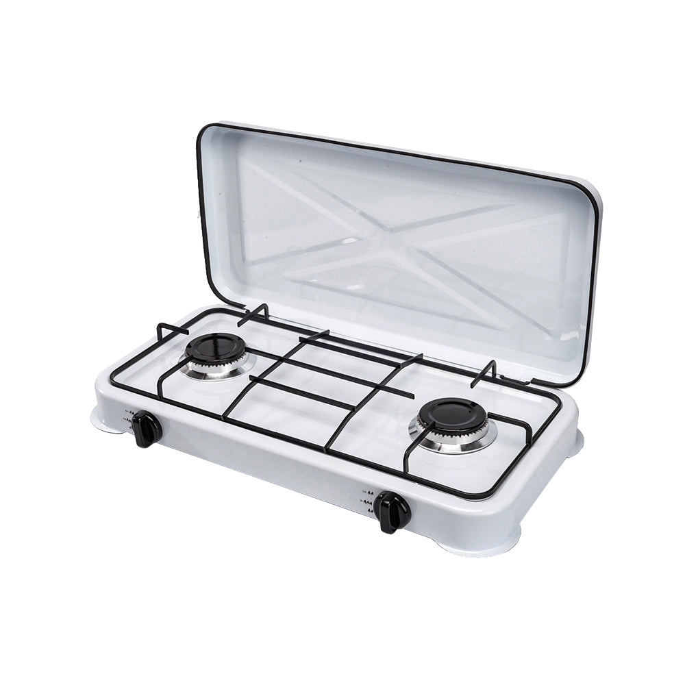 Fornello cucinino portatile BB gas GPL a 2 fuochi in acciaio Niklas