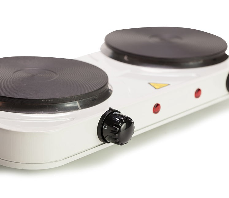 Fornello cucinino elettrico portatile doppio  2500W 2 piastre in ghisa 185mm e 150mm Niklas
