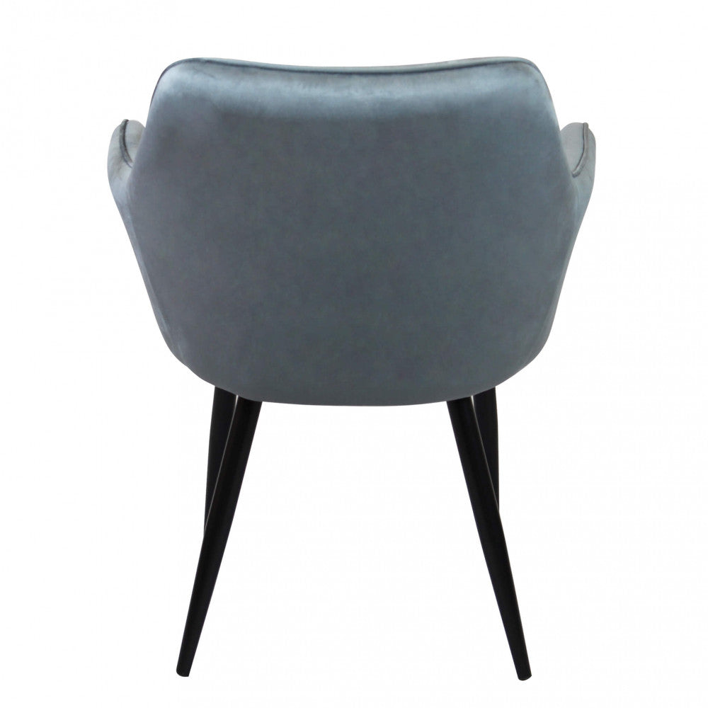 Sedia poltrona design da interno con struttura in metallo e seduta rivestita in velluto Dobby