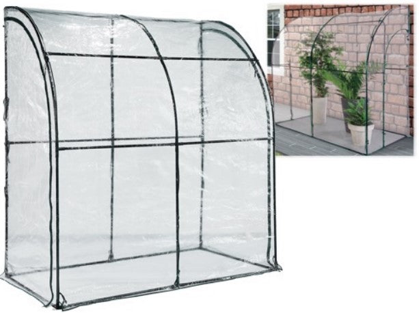 Serra da giardino a parete in pvc 100x200x215 cm