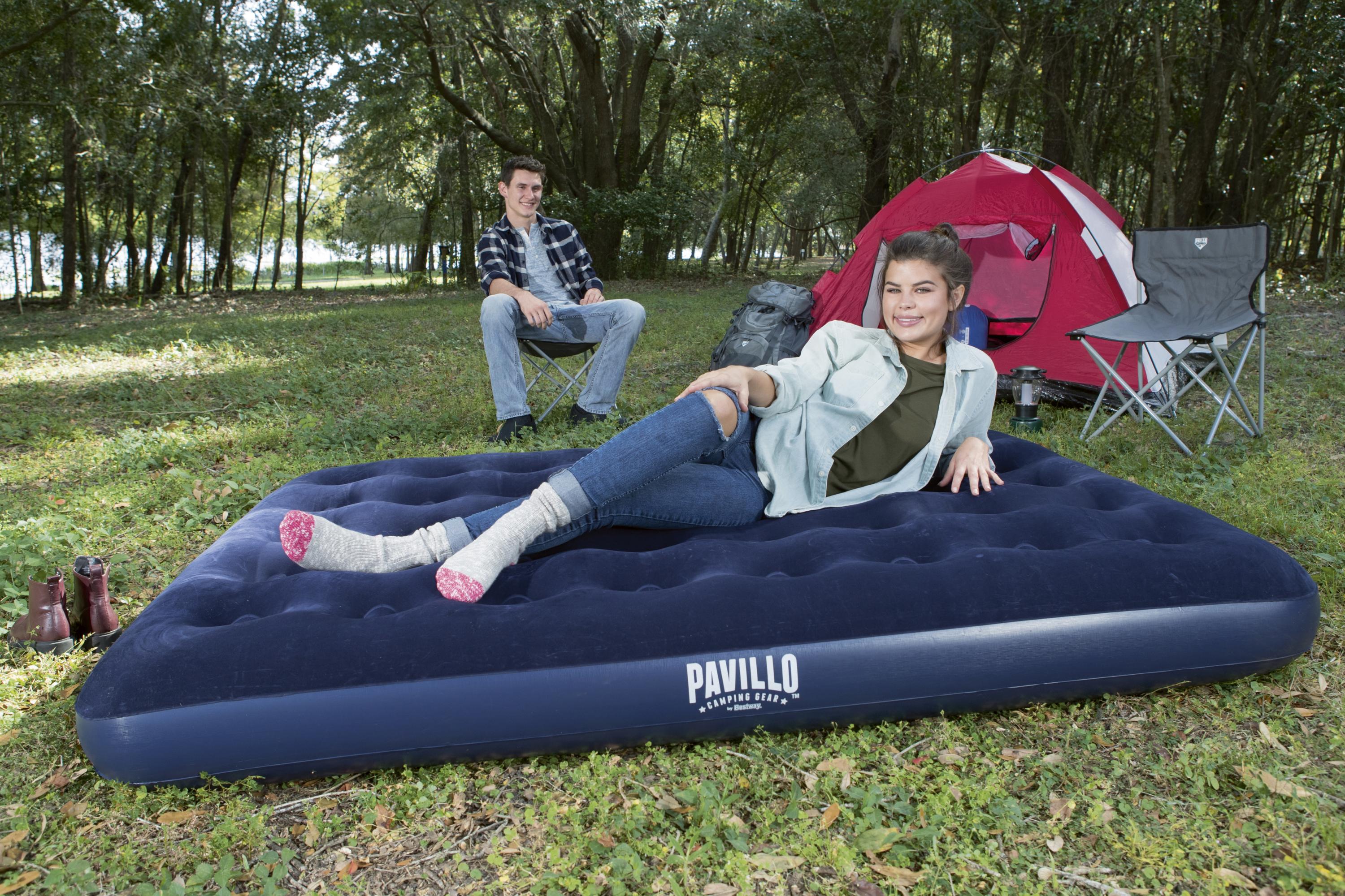 Materasso Gonfiabile Airbed Matrimoniale Velluto Blu Floccato Pavillo Bestway 67002