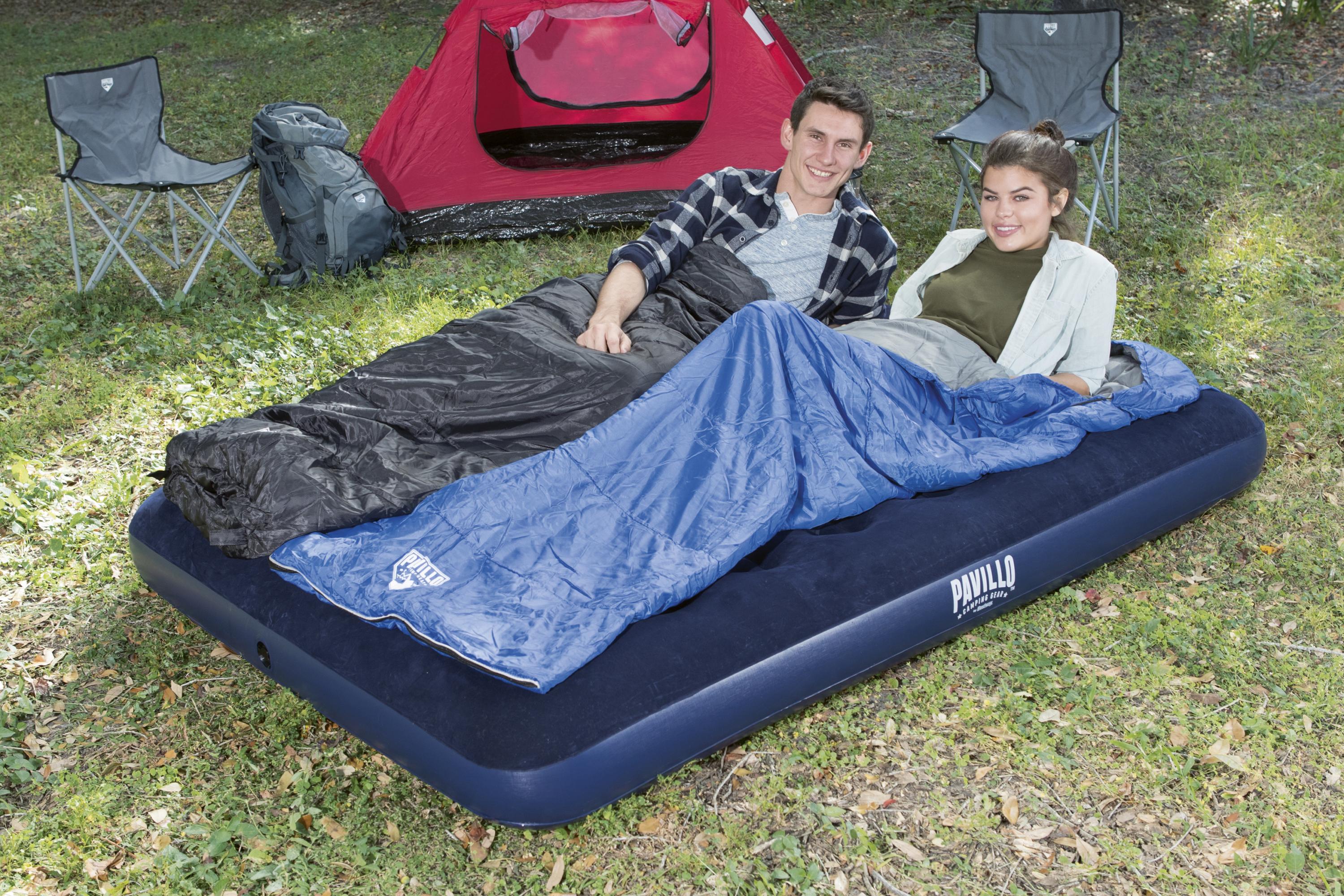 Materasso Gonfiabile Airbed Matrimoniale Velluto Blu Floccato Pavillo Bestway 67002