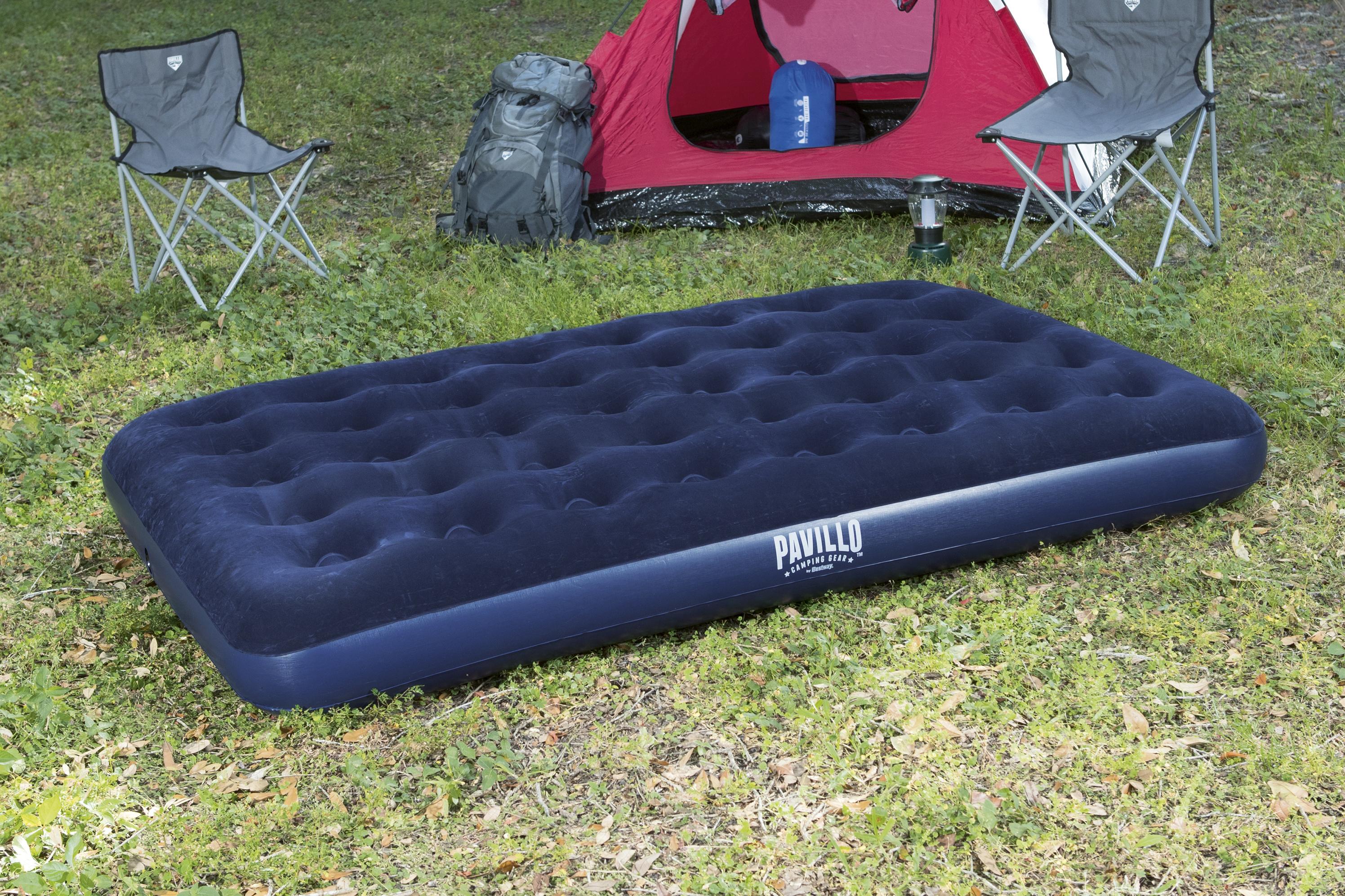 Materasso Gonfiabile Airbed Matrimoniale Velluto Blu Floccato Pavillo Bestway 67002