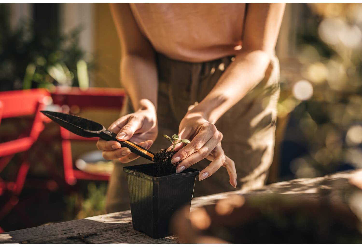 Trapiantatore distributore per semi con scala di misura Fiskars Solid