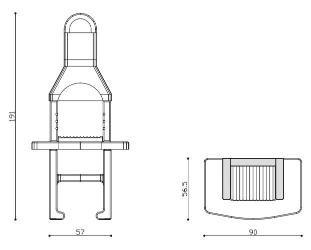 Barbecue prefabbricato in cemento con cappa e griglia Beton Brace