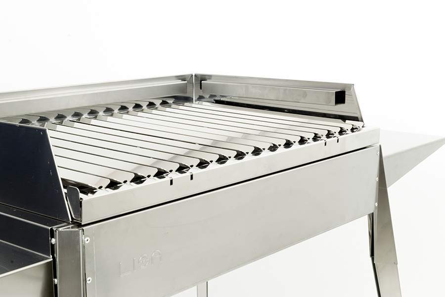 Griglia in acciaio INOX con raccogligrasso per BBQ con piano di cottura 60x40