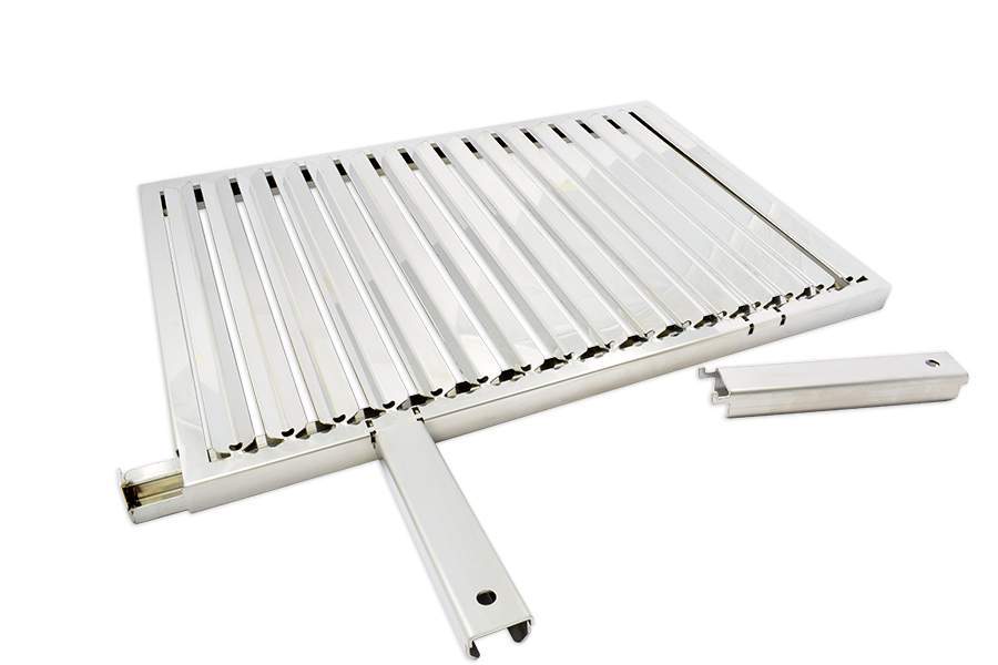 Griglia in acciaio INOX con raccogligrasso per BBQ con piano di cottura 60x40