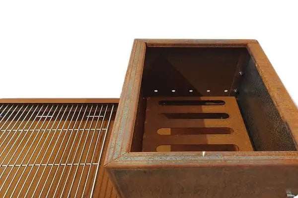 Barbecue a legna e carbone in acciaio Corten EL GAUCHO