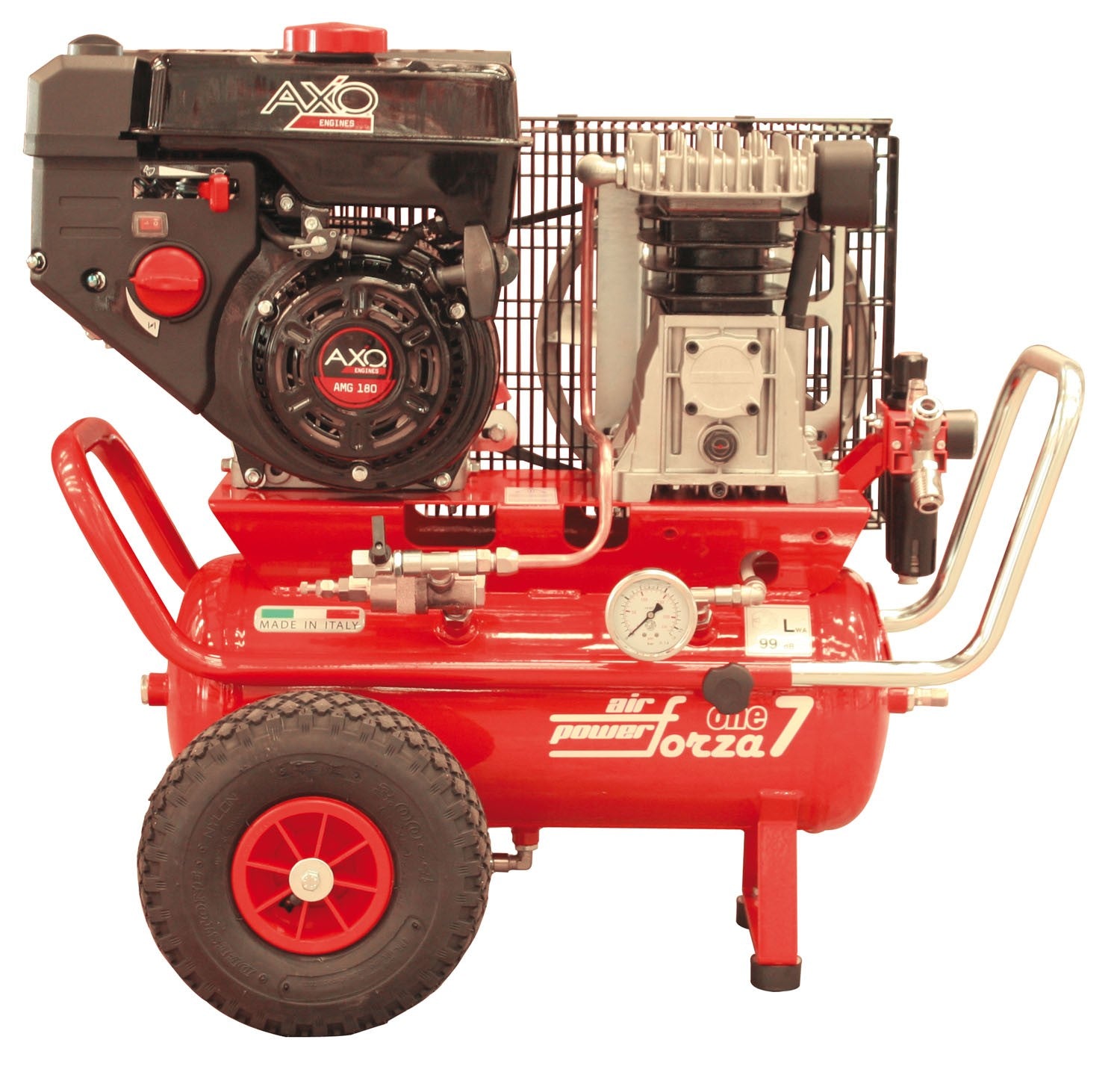 Motocompressore carrellato per scuotitori ad aria compressa per raccolta olive
