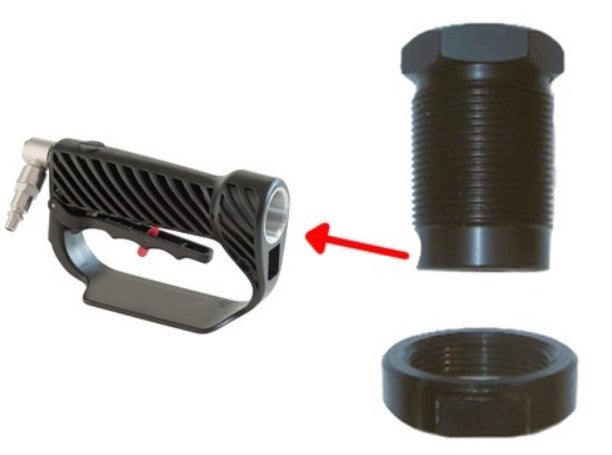 Adattore per impugnature su aste fisse per scuotitori pneumatici olive