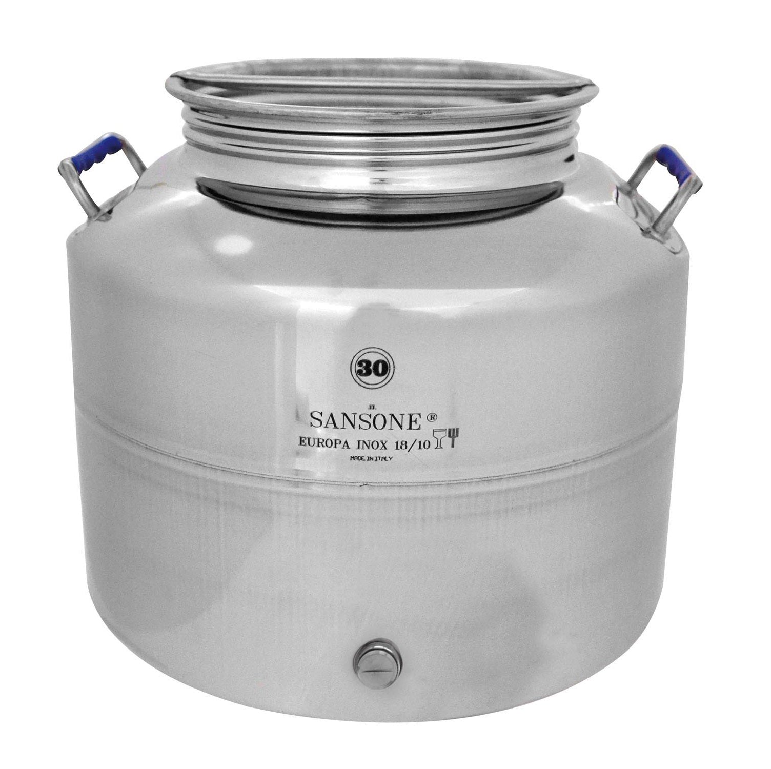 Contenitore fusto bidone acciaio inox per olio 30 litri Sansone Modello Europa
